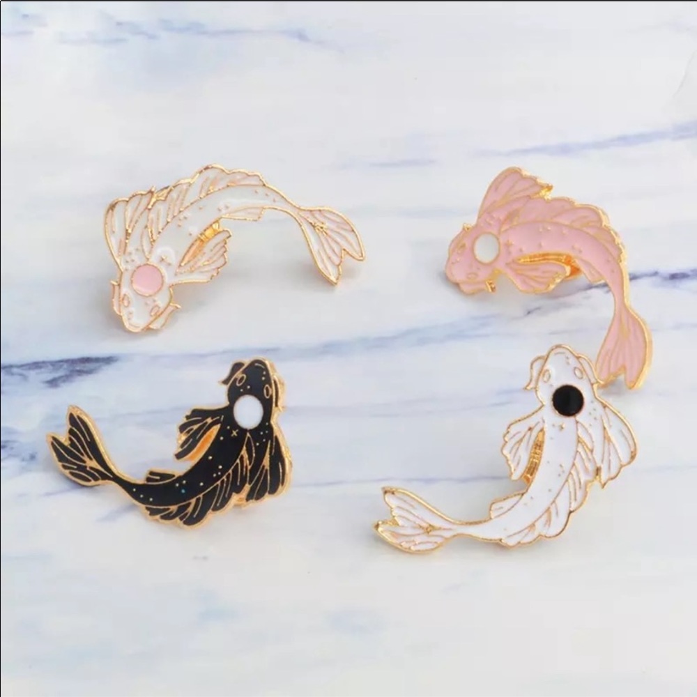 *Restocked!* Koi fish yin yang enamel pin set - Picture 1 of 5